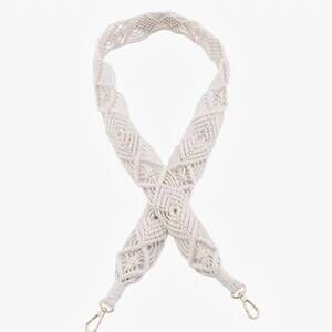 NEW JEN & CO. women's woven macrame crossbody purse strap in natural